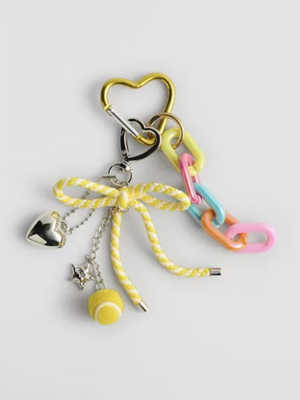 Madden Girl Tennis Chain Charm Keychain